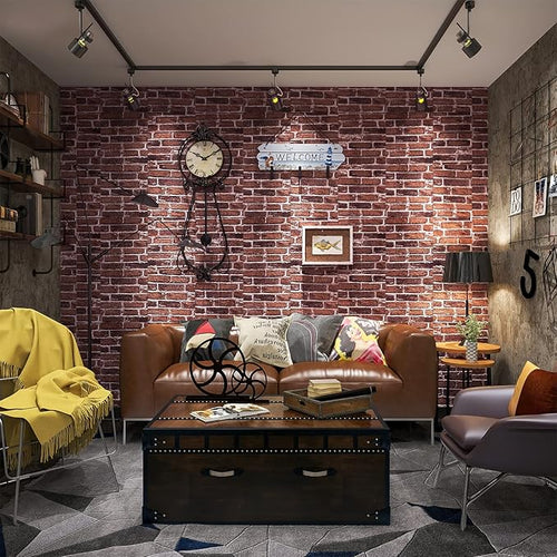 20PCS 3D Wall Panels Peel and Stick 3D Brick Wallpaper Peel and Stick Faux - Image 2
