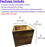 LaLaGreen Wood Planter Boxes for Plants Small Square Wall Mounted Planters for - Image 2