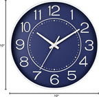 HZDHCLH Modern Wall Clocks Battery Operated, 10 inch Navy Blue Clock - Image 8