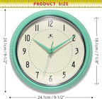 Infinity Instruments LTD. Retro 9 inch Silent Sweep Non-Ticking Mid Century - Image 5