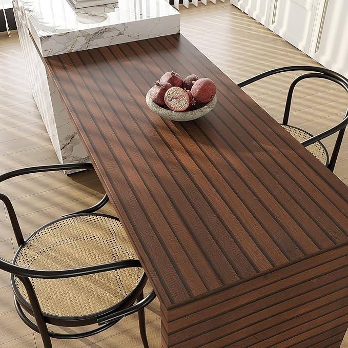 VEELIKE Wide Dark Walnut Wood Slat Peel and Stick Wallpaper Wood Contact Paper - Image 6