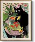 VIYYIEA Framed Wall Art for Living Room, Silly Cat Canvas Prints, Vintage Home by VIYYIEAART