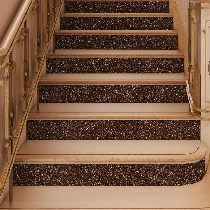 CHIHUT Dark Brown Glitter Wallpaper Peel and Stick Sparkle Glitter Contact - Image 6