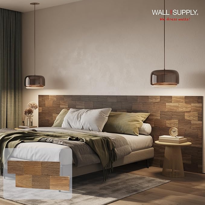 Wall!Supply 3D Wall Panels – Reclaimed Squared Asian Teak Wood – Home Decor - Image 2