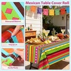 Kochorie 100 Ft x 54 Inch Mexican Fiesta Party Tablecloth Roll - Image 3
