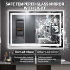Koonmi 40"x30" LED Mirror for Bathroom, 90CRI Anti-Fog Vanity Mirror - Image 4