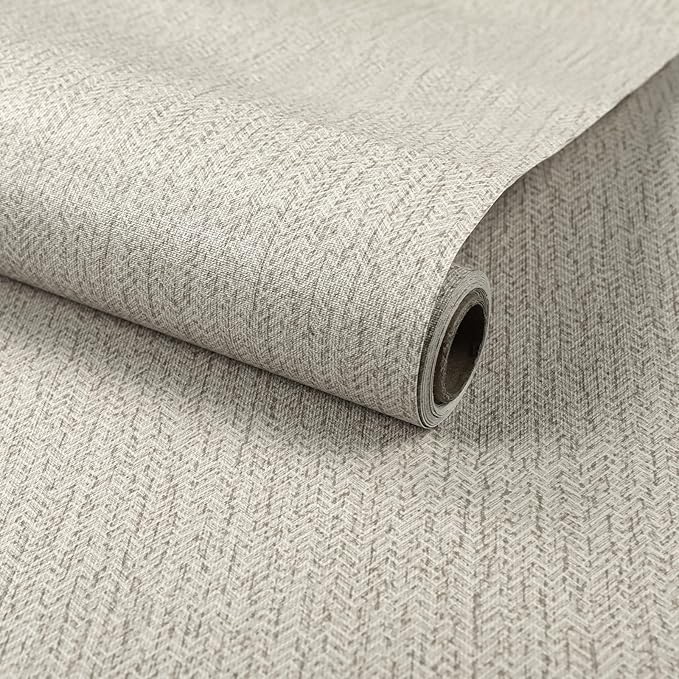Peel and Stick Wallpaper Removable Wall Paper Textured Contact Paper Gray by MANONIRIA
