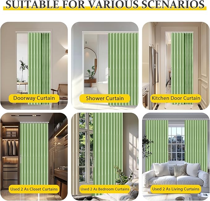 AJAZZ 100% Blackout Accordion Doors Interior Magnetic Door Curtain Accordion - Image 5