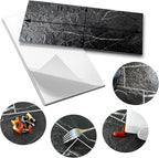AULIGET Faux Stone Backsplash Peel and Stick PVC Tile, 3 Inch x 6 Inch Black - Image 5