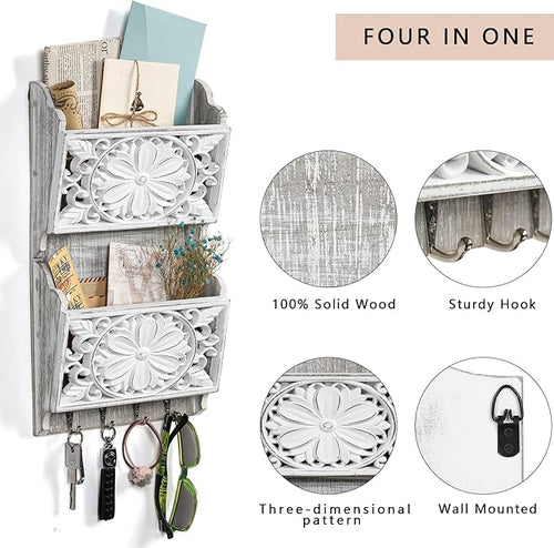 2-Slot Mail Organizer Wall Mount - Image 2
