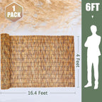 Barydat 1 Pcs 4 x 16.4 ft Reed Fence Roll, 85% Shade Bamboo Privacy Screen - Image 2