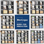 Mavivegue Bookcases: Black Cube Book Shelf, 10 Cube Tall Storage Organizer - Image 6