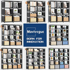 Mavivegue Book Shelf, 9 Cube Storage Organizer, DIY Bookcase, Metal Cube - Image 7