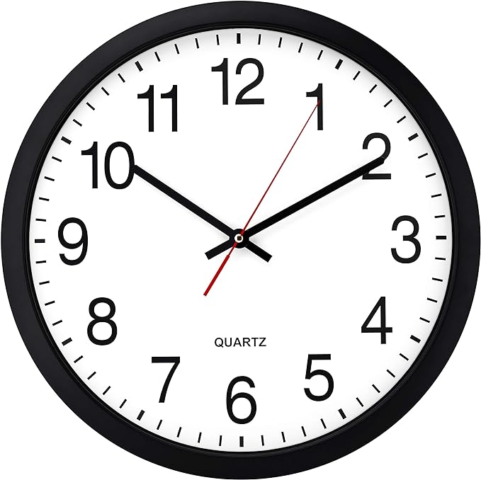 Bernhard Products Black Wall Clock Silent Non Ticking by BernhardProducts