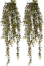 Artificial Hanging Plant 2 Pcs Faux Plant Ivy Vine Faux Eucalyptus Vines Fake - Image 9