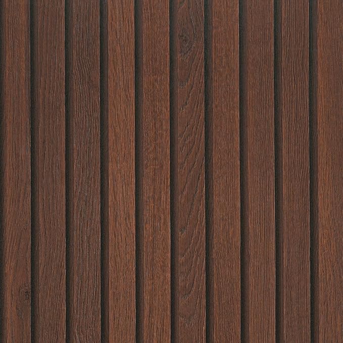 VEELIKE Walnut Wood Slat Peel and Stick Wallpaper Wood Contact Paper by VEELIKE