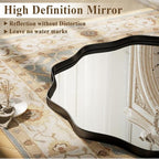 VooBang Black Scalloped Circle Mirror, Hanging Leaning - Image 4