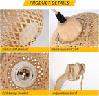 Frideko Bamboo Lantern Plug in Wall Sconces Wicker Wall Lamp - Image 5
