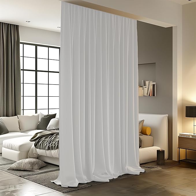 Room Divider Curtains for Ceiling Track Rod, 8.3 ft Wide x 8 ft Tall, 1 Panel by RoomDarkning
