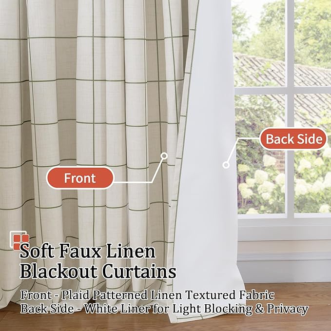 Lajode Linen Blackout Curtains for Bedroom - Image 3