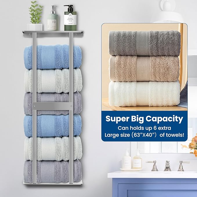 Bathroom Towel Storage Rack, Wall Mounted Bathroom Towel Rack, 30 inch Heavy - Image 7