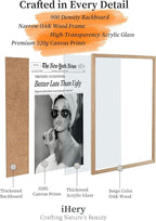 iHery Small Natural OAK Wood Hepburn Newspaper Trendy Bathroom Wall Decor - Image 4