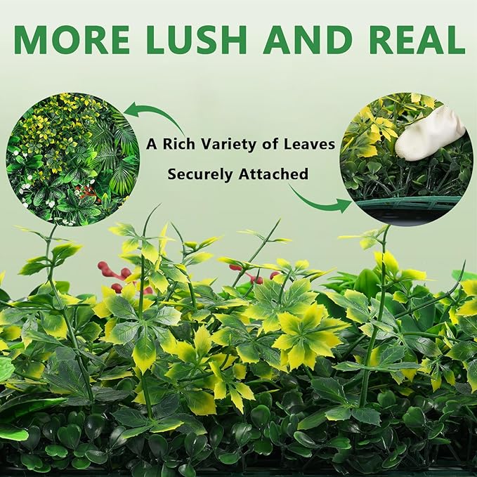 Yangrass Artificial Grass Wall Panels, Faux Greenery Privacy Fence Screen - Image 5