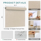 VEELIKE Beige Grasscloth Wallpaper Textured Peel and Stick Grass Cloth Wallpaper - Image 9