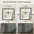 Briivue 40x38 Inch Black Bathroom Mirror - Image 6