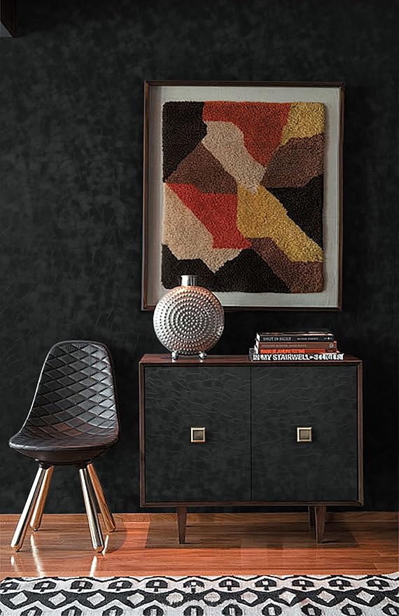 Yasinet Peel and Stick Wallpaper Black Removable Wallpaper Modern Black Contact - Image 8