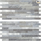 AULIGET 20 Sheets Peel and Stick Backsplash, Distressed Wood Look PVC Wall by AULIGET