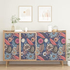 Blue Pink Wallpaper Peel and Stick, Vintage Boho Floral Contact Paper 17.5" x - Image 3