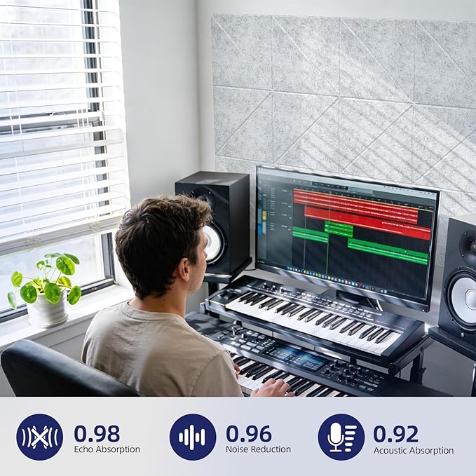 Vieshful 20 PackAcoustic Panels, Peel & Stick Sound Absorbing Wall Panels - Image 2