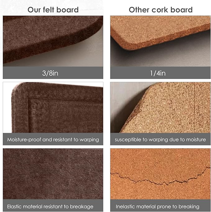 Bulletin Board, 24 x 18 inches Felt Board Decorative Pin Board, Cork Board - Image 4