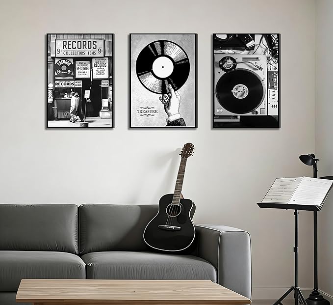 3Pcs Retro Music Poster Wall Art Fashion Black And White Photography Preppy - Image 7