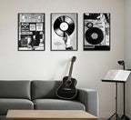 3Pcs Retro Music Poster Wall Art Fashion Black And White Photography Preppy - Image 7