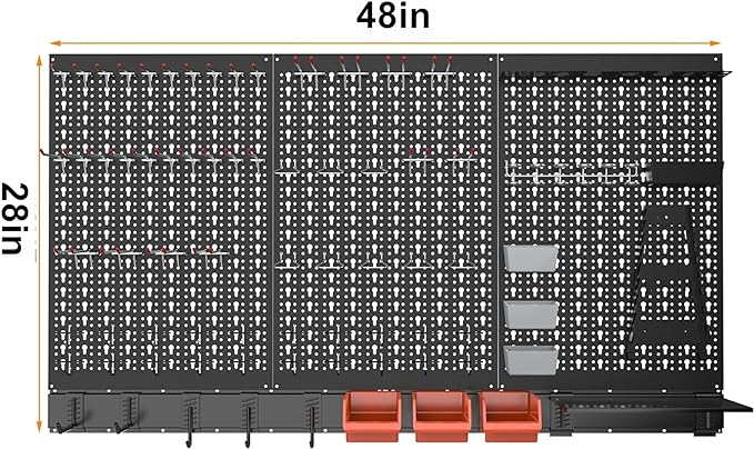 TORACK Metal Pegboard Wall Organizer System - Image 3