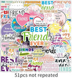 Friendship Stickers 51 Pcs Vinyl Funny Best Friend Sticker for Laptop Water Bottle Motorcycle Bumper Luggage Car Bike Skateboard Computer,Waterproof Cute Aesthetic Sticker for Teens Adults Girls
