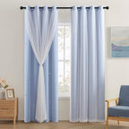 XiDi Light Blue Curtains for Bedroom, Girls Room Blackout Curtains, Kids Room by Addsomecolortolife