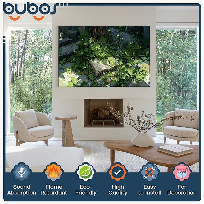 BUBOS 6 Pack Self-Adhesive Acoustic Wall Panel, 70.8" x 47.2" Sound Panels - Image 3