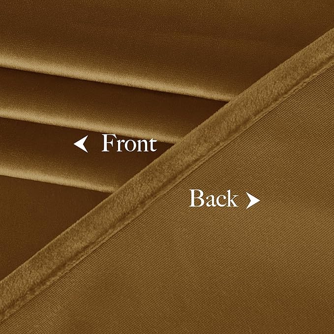 NICETOWN Gold Brown Velvet Curtains, Luxury and Soft Thermal Insulated Velvet - Image 8