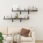 Heimlove Deep Floating Shelves for Wall, 12 Inch Deep Floating Shelves Set of 3 - Image 6