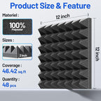 48 Pack Pyramid Sound Proof Foam Panels - Image 6