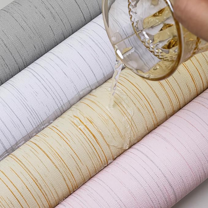 Grey Grasscloth Peel and Stick Wallpaper Texture Contact Paper A Set of 15.7" X - Image 5