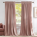 NICETOWN Room Darkening Dusty Pink Velvet Curtains 96 inch Length by NICETOWN