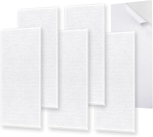 6 Pack Self-Adhesive Acoustic Panels, 15.75" X 31.5" X 0.47" Soundproof Wall by ENSEPST
