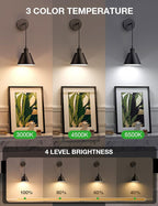 NIORSUN Matte Black Battery Operated Wall Sconce Set of 2, 5200mAh Dimmable - Image 2
