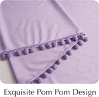 NICETOWN Lilac Purple Pom Pom Velvet Curtains 84 Inch Length - Image 6