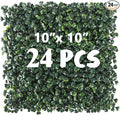 24PCS 10"x 10" Artificial Boxwood Wall Panels, UV-Anti Grass Wall Hedge Plant by Unknown