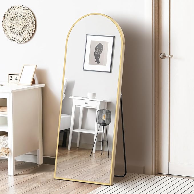 Sweetcrispy 64"x21" Arched Full Length Mirror, Leaning or Standing Full Body - Image 9